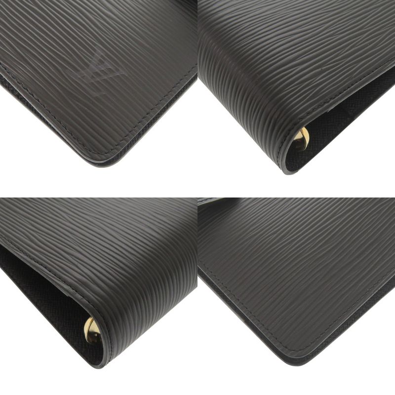Solid None Similar Louis Vuitton Agenda MM Epi R20042 Noir Black Notebook Cabas