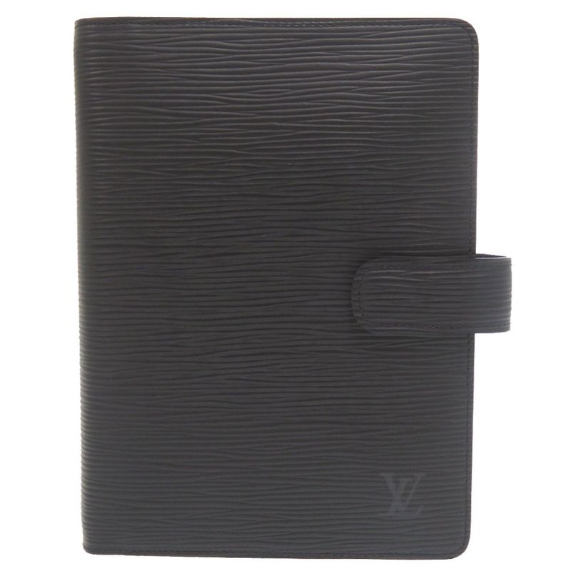 Solid None Similar Louis Vuitton Agenda MM Epi R20042 Noir Black Notebook Cabas