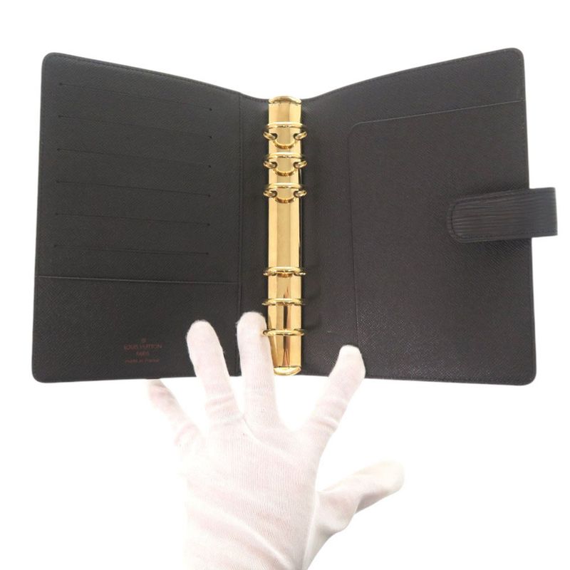 Solid None Similar Louis Vuitton Agenda MM Epi R20042 Noir Black Notebook Cabas
