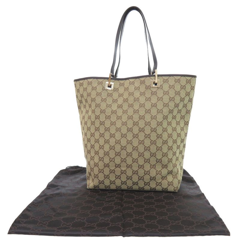 Gucci 002 1098 GG Canvas Beige Tote Bag 0707 Gucci