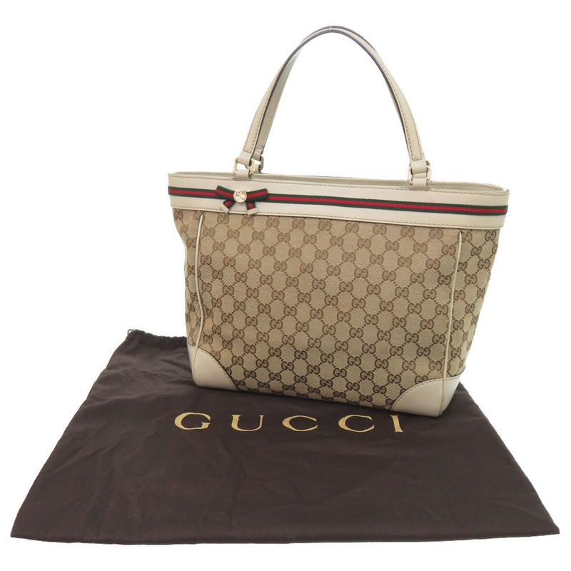Gucci Sherry Line 257061 GG Canvas Beige Tote Bag 0087 Gucci