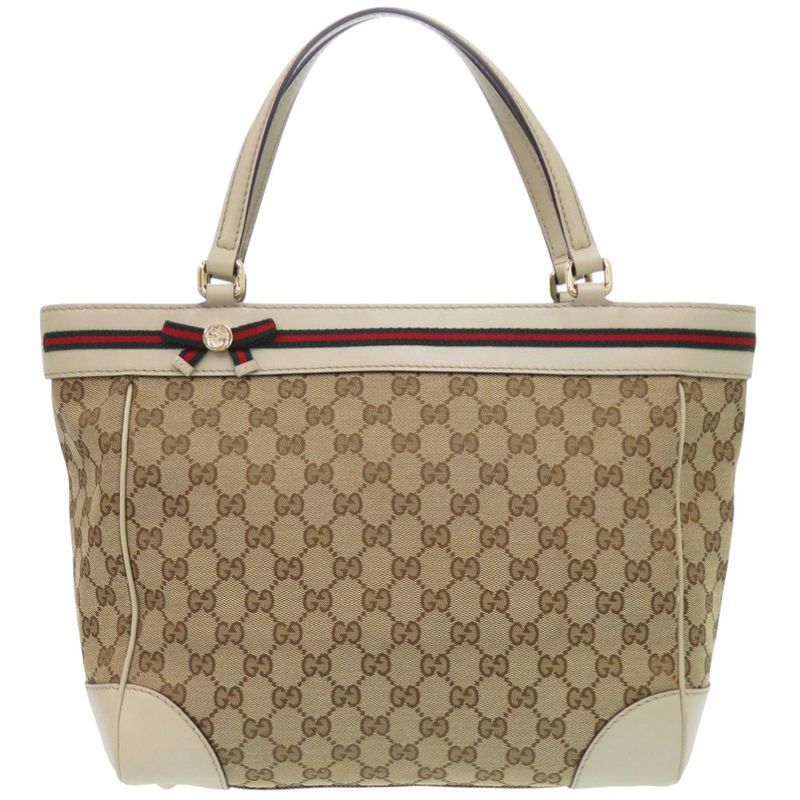 Gucci Sherry Line 257061 GG Canvas Beige Tote Bag 0087 Gucci