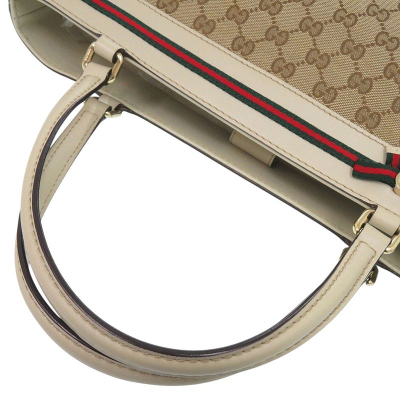 Gucci Sherry Line 257061 GG Canvas Beige Tote Bag 0087 Gucci