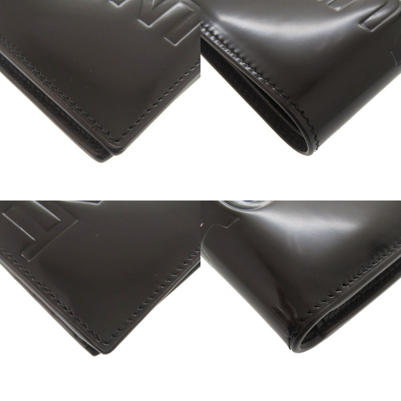 Saint Laurent Paris Patent Leather Black Bifold Wallet Billfold Black 1980