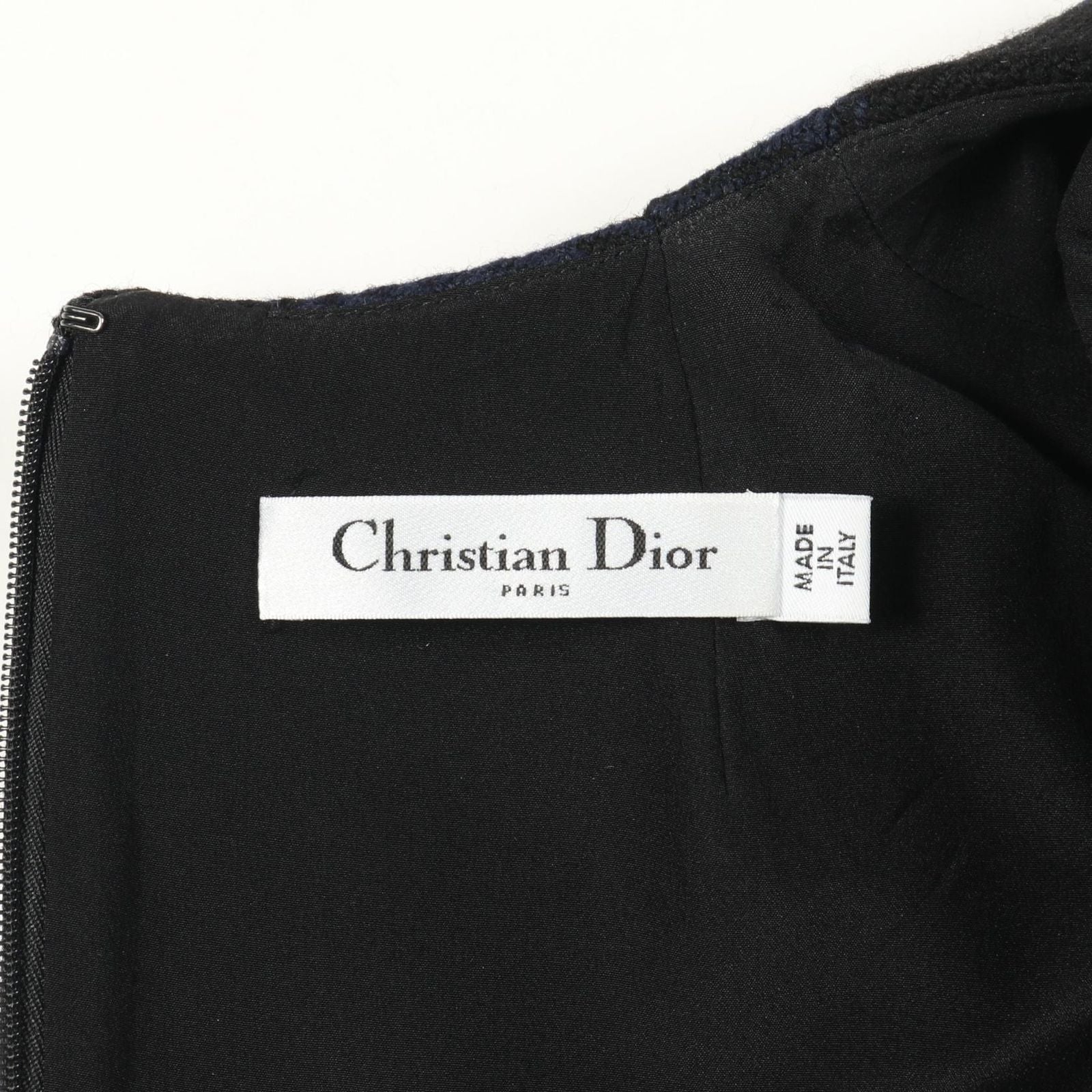 Dior Dress 7h21605a1152 Navy Wool Dress Women'S a