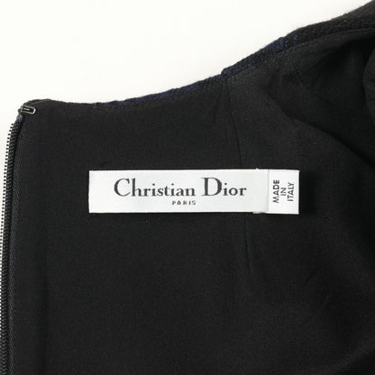 Dior Dress 7h21605a1152 Navy Wool Dress Women'S a