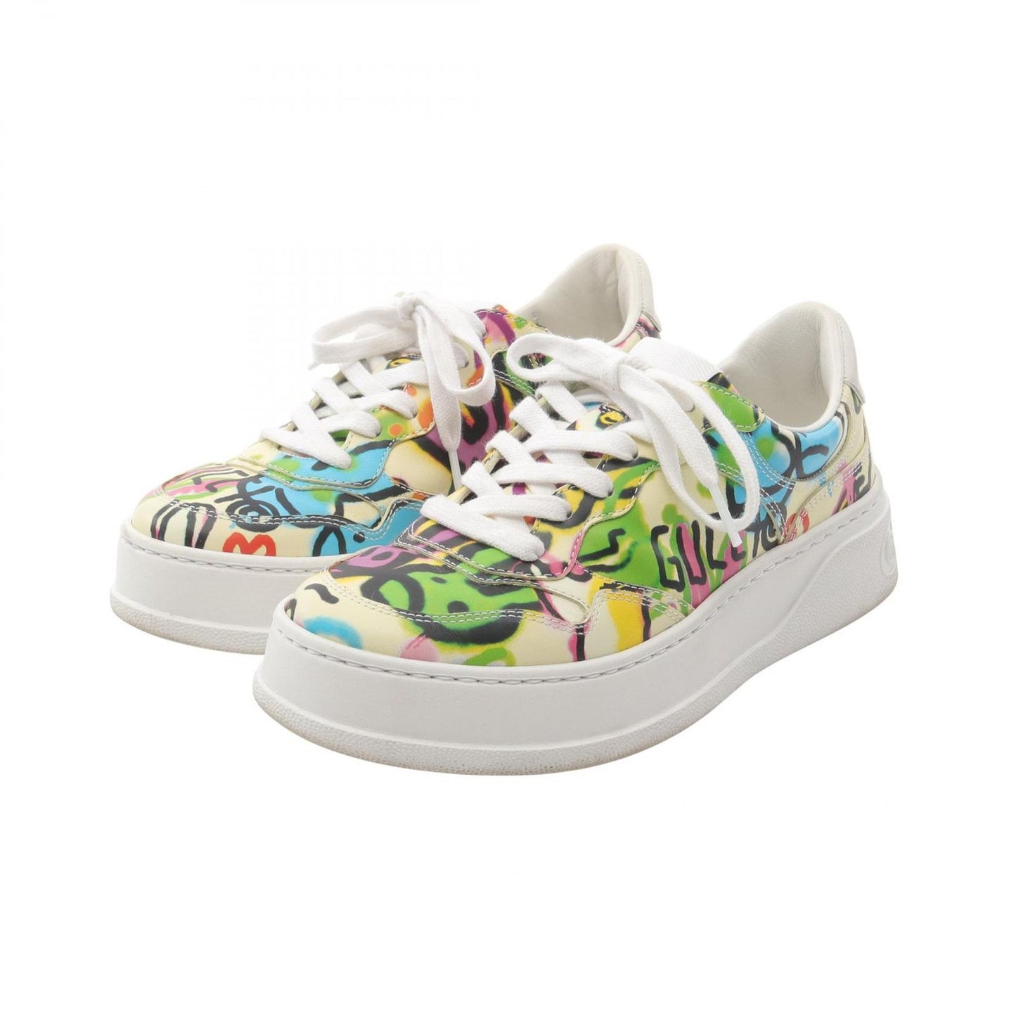 Gucci Sneakers Interlocking G 727847 Multicolor Leather Animal Print Sneakers