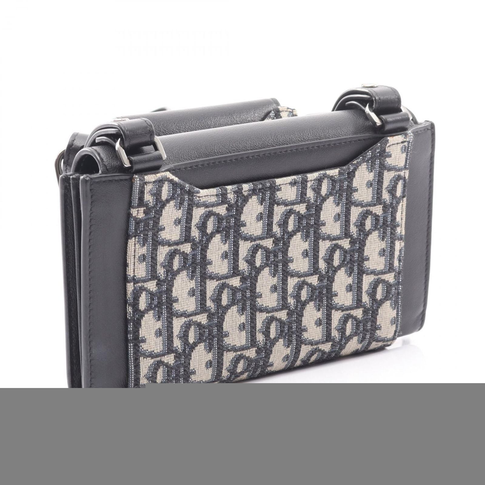 Dior Shoulder Bag Elite Oblique Navy/Black Canvas Leather Oblique Shoulder