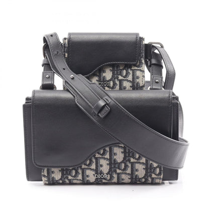 Dior Shoulder Bag Elite Oblique Navy/Black Canvas Leather Oblique Shoulder