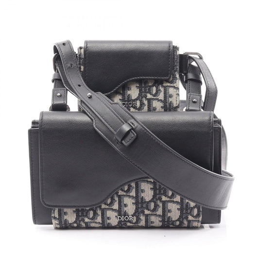 Dior Shoulder Bag Elite Oblique Navy/Black Canvas Leather Oblique Shoulder