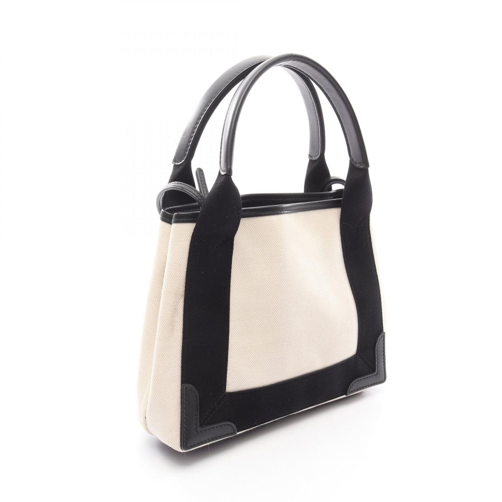 Balenciaga Handbag Navy Hippo XS 390346 Natural/black Canvas Leather Navy Hippo