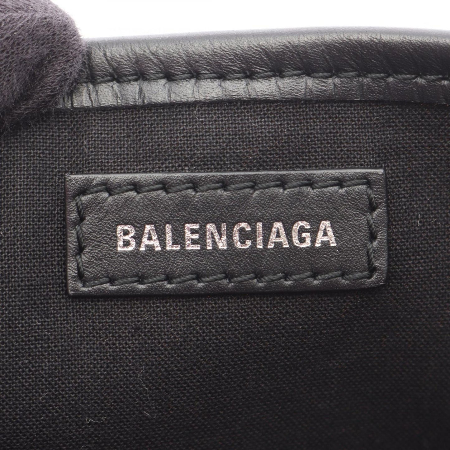 Balenciaga Handbag Navy Hippo XS 390346 Natural/black Canvas Leather Navy Hippo