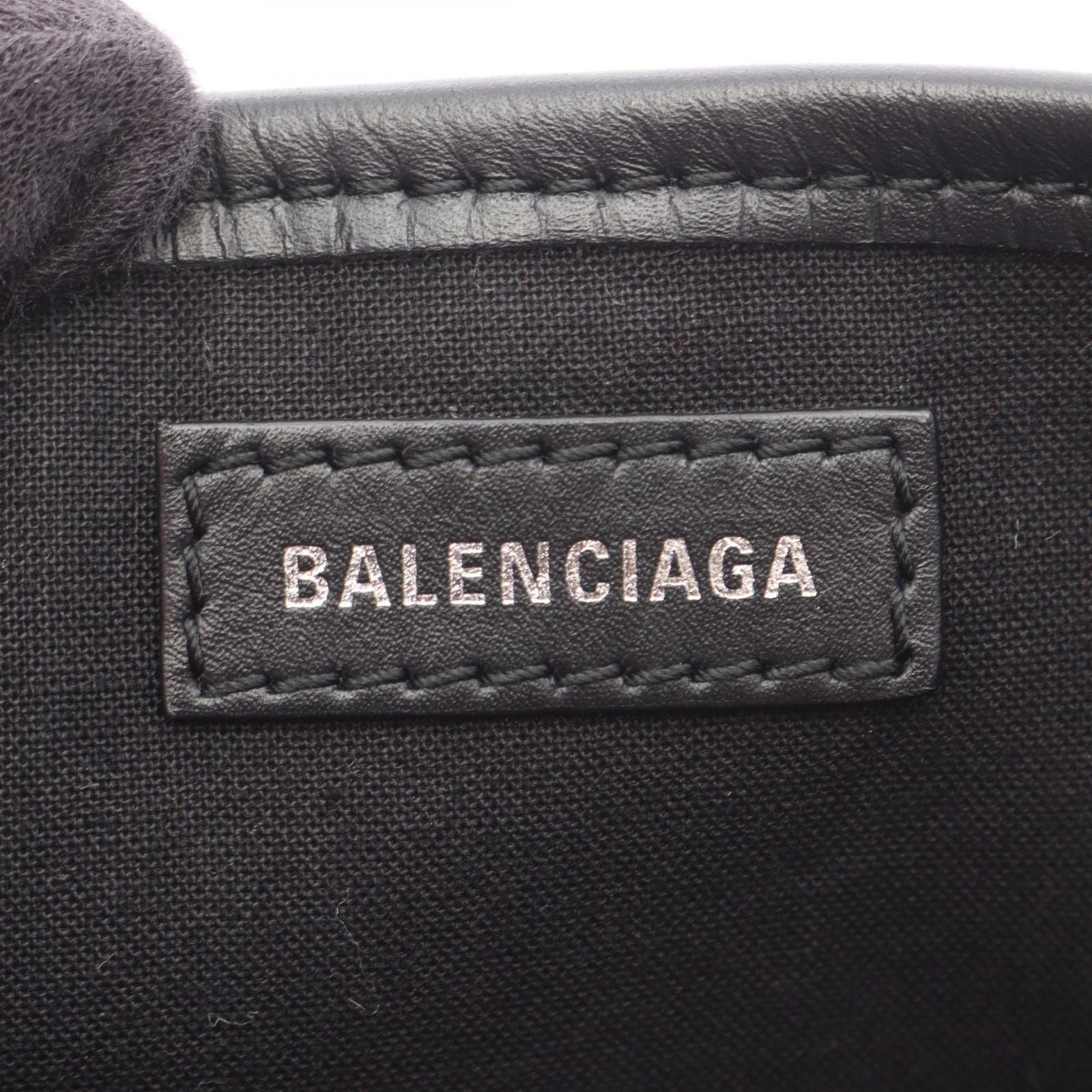 Balenciaga Handbag Navy Hippo XS 390346 Natural/black Canvas Leather Navy Hippo