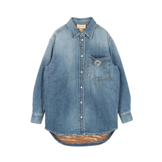 Gucci Denim Jacket Washed Organic Denim Shirt 772882 Other Denim Jacket Ladies