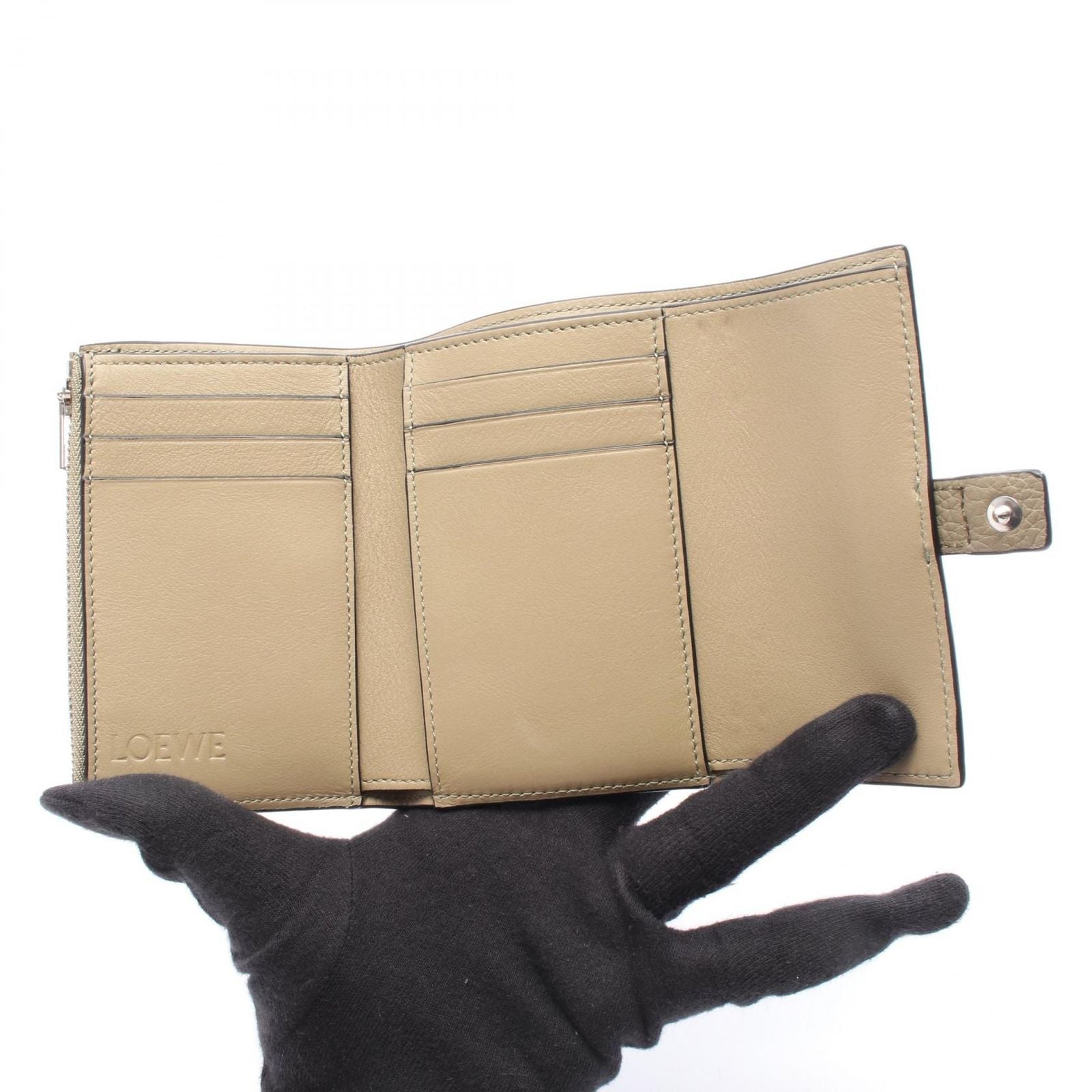 Loewe Trifold Wallet Trifold Wallet Olive Leather Trifold Wallet Ladies a