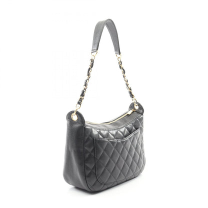 Chanel Shoulder Bag Matelasse Black Caviar Skin (grained Calf) Matelasse Chain