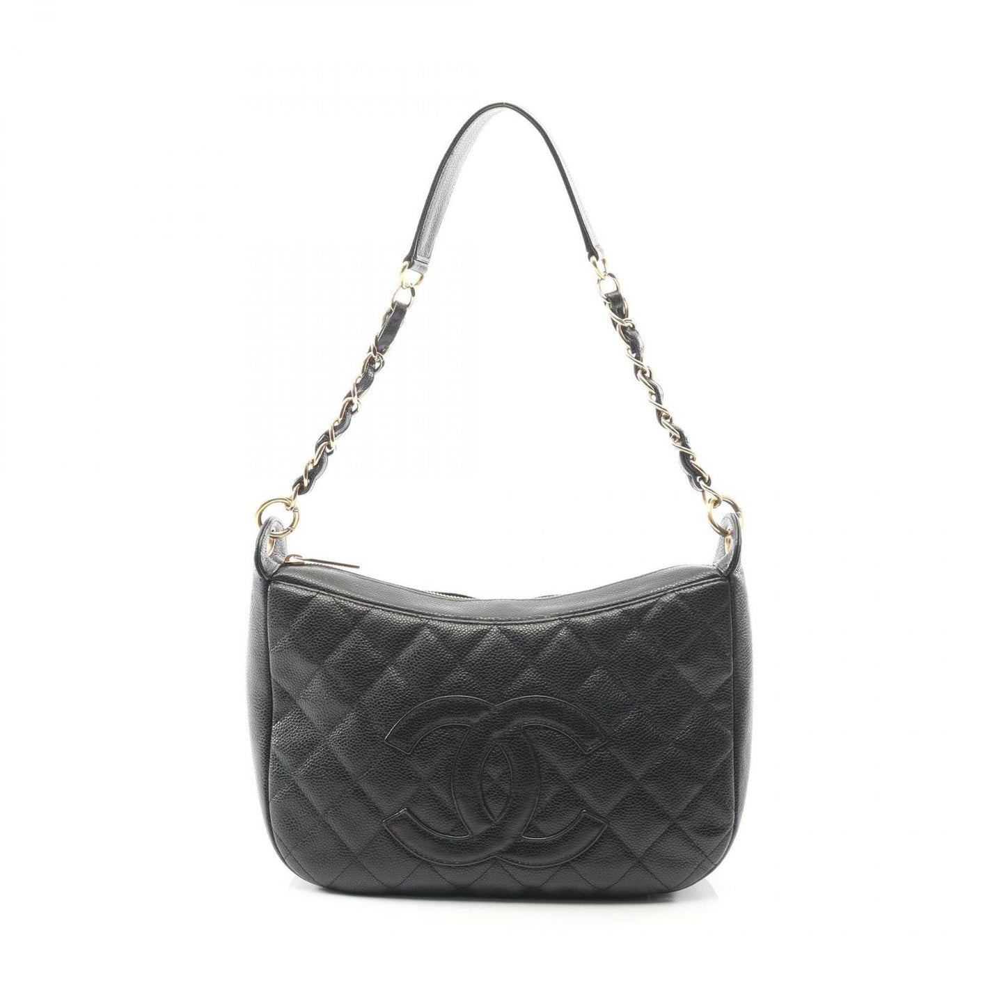 Chanel Shoulder Bag Matelasse Black Caviar Skin (grained Calf) Matelasse Chain