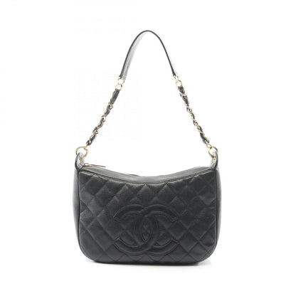 Chanel Shoulder Bag Matelasse Black Caviar Skin (grained Calf) Matelasse Chain
