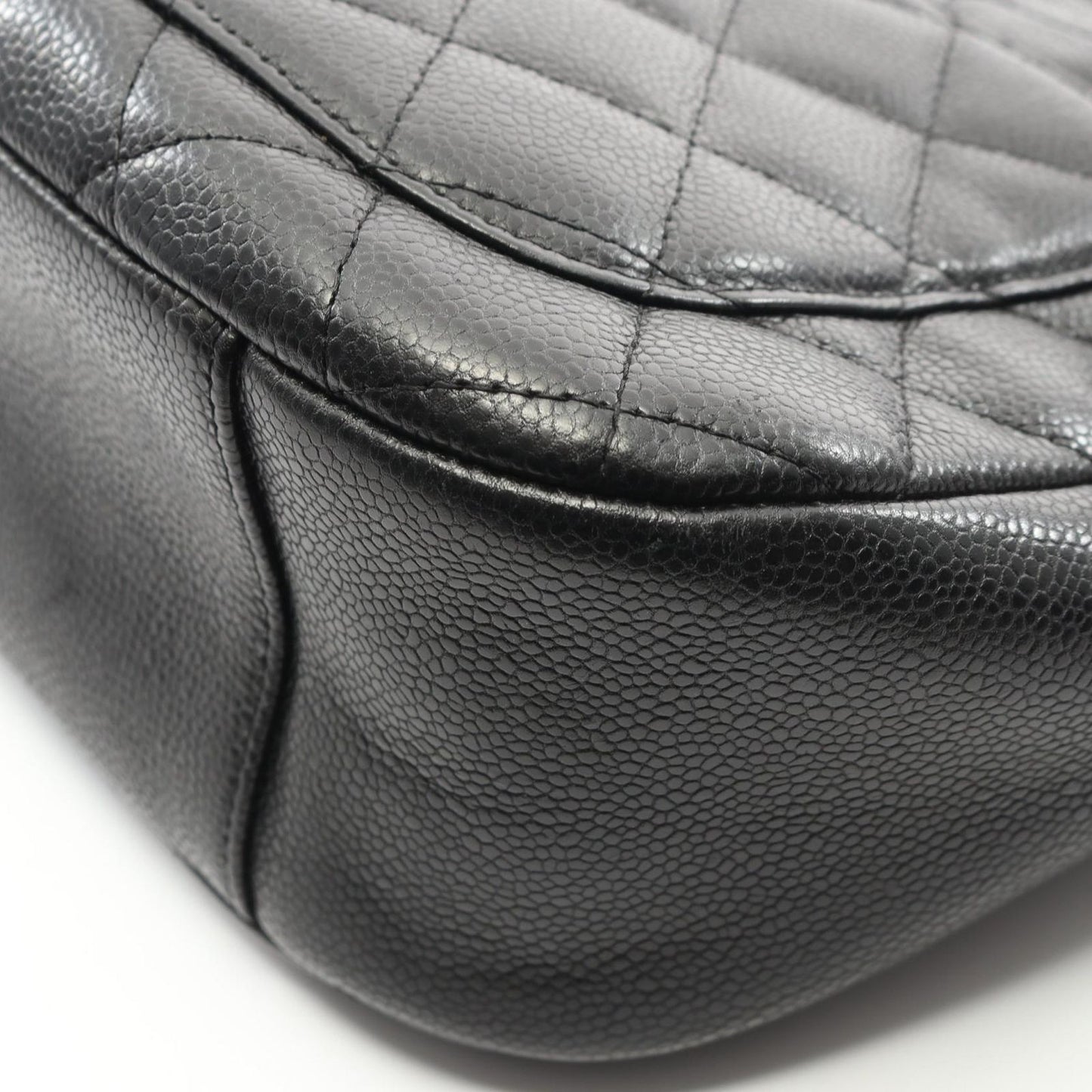 Chanel Shoulder Bag Matelasse Black Caviar Skin (grained Calf) Matelasse Chain