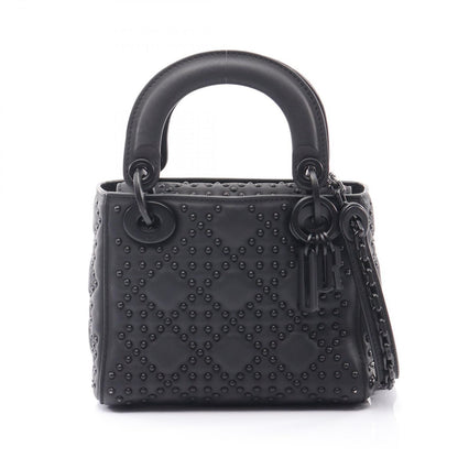 Dior Handbag Lady Dior Mini Black Leather Lady Dior Studded 2way Tote Ladies