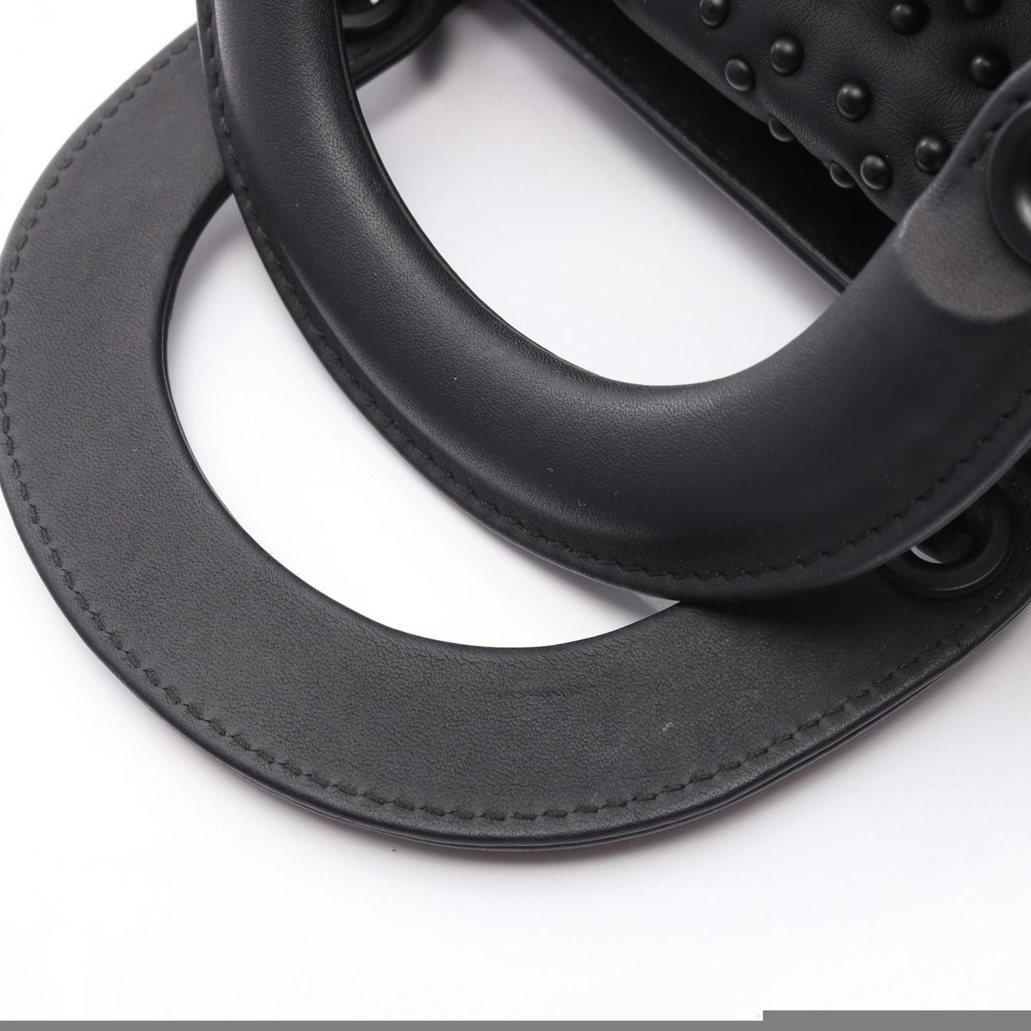 Dior Handbag Lady Dior Mini Black Leather Lady Dior Studded 2way Tote Ladies