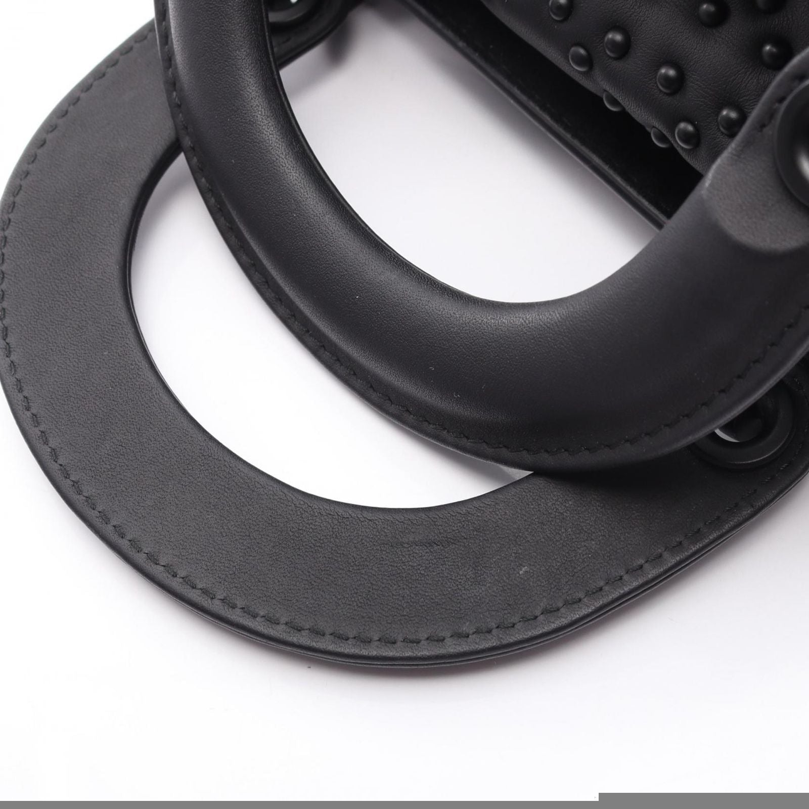 Dior Handbag Lady Dior Mini Black Leather Lady Dior Studded 2way Tote Ladies