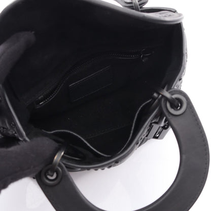 Dior Handbag Lady Dior Mini Black Leather Lady Dior Studded 2way Tote Ladies