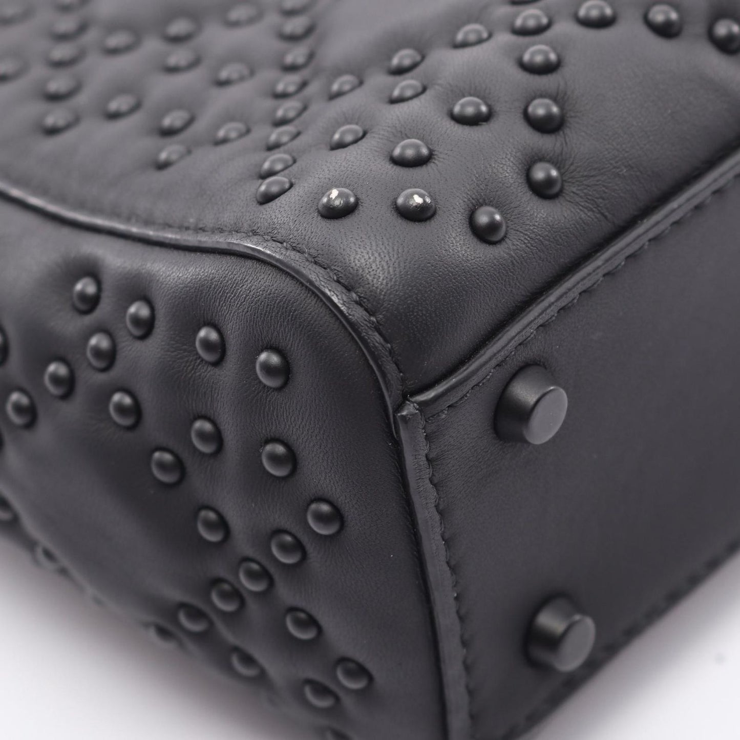 Dior Handbag Lady Dior Mini Black Leather Lady Dior Studded 2way Tote Ladies