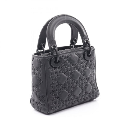 Dior Handbag Lady Dior Mini Black Leather Lady Dior Studded 2way Tote Ladies