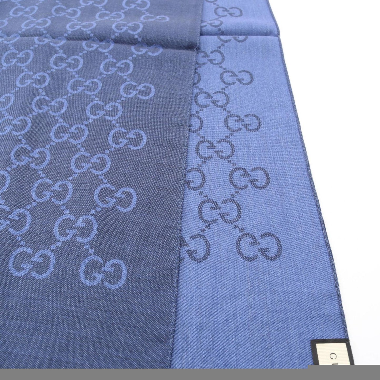 Gucci Stole Gg Pattern 1659043g6464269 Navy Wool Silk Stole Unisex New