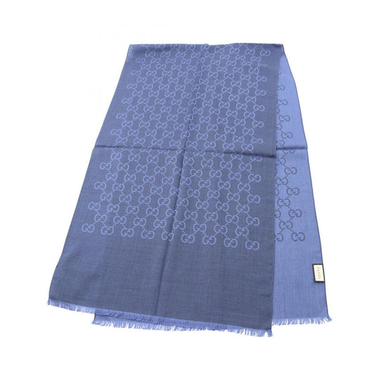 Gucci Stole Gg Pattern 1659043g6464269 Navy Wool Silk Stole Unisex New