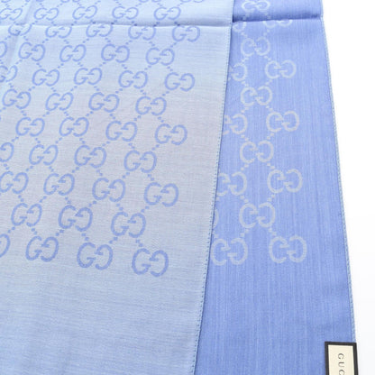 Gucci Stole Gg Pattern 1659043g6464769 Light Blue Wool Silk Stole Unisex New