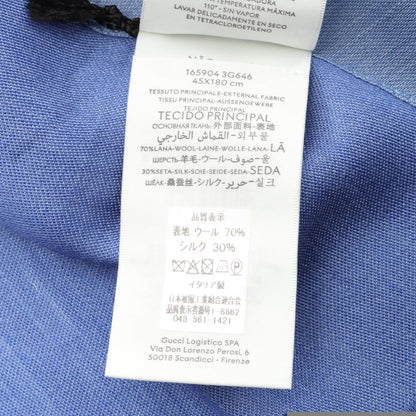 Gucci Stole Gg Pattern 1659043g6464769 Light Blue Wool Silk Stole Unisex New
