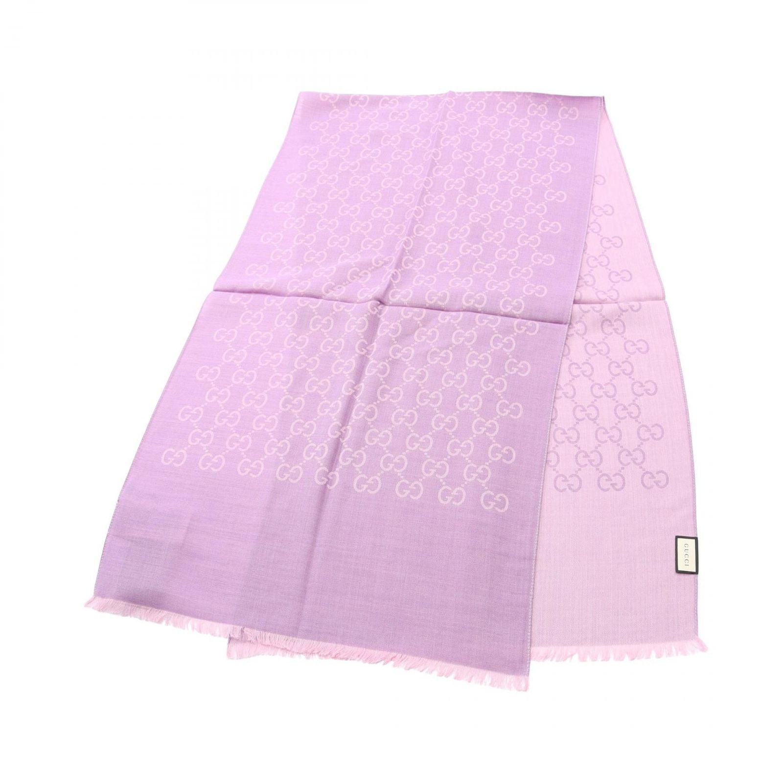 Gucci Stole Gg Pattern 1659043g6465372 Purple Wool Silk Stole Unisex New