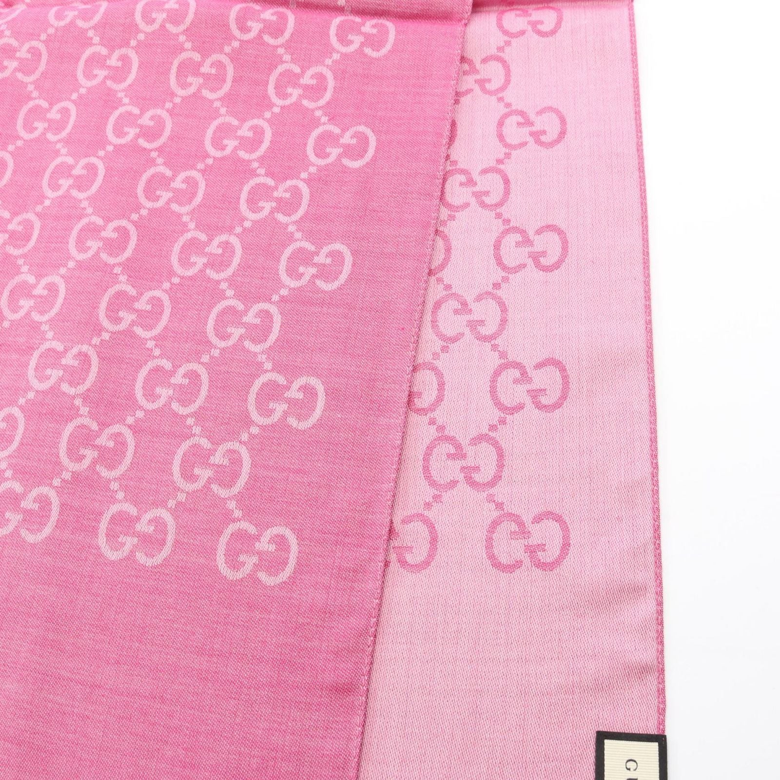 Gucci Stole Gg Pattern 1659043g6465872 Pink Wool Silk Stole Ladies New