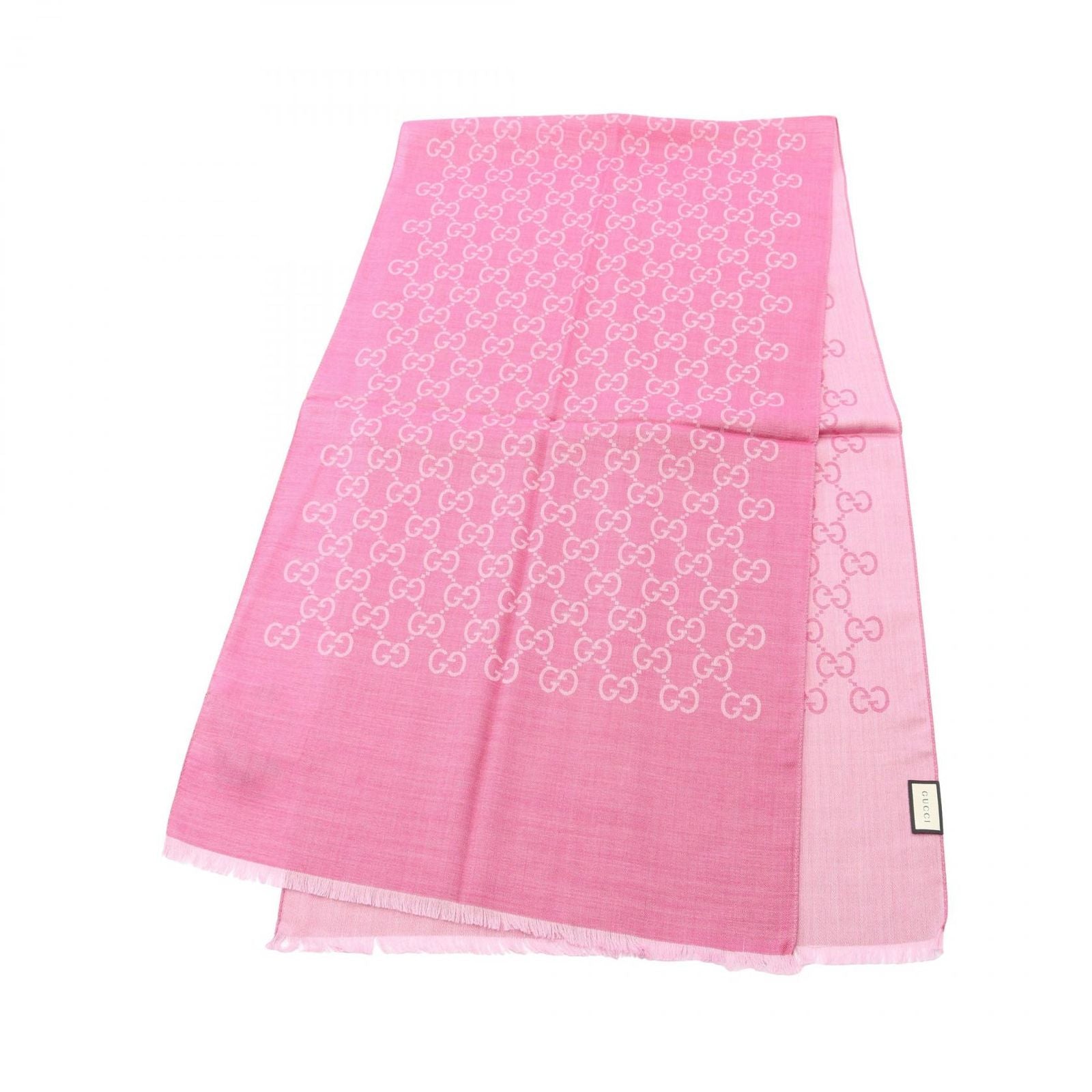 Gucci Stole Gg Pattern 1659043g6465872 Pink Wool Silk Stole Ladies New