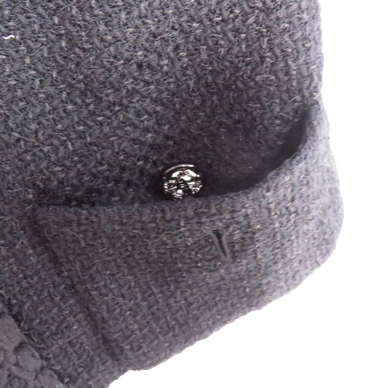 Chanel Tweed Short P71896v63586 Cotton Silk Polyamide Black Tailored Jacket