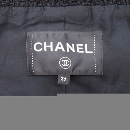 Chanel Tweed Short P71896v63586 Cotton Silk Polyamide Black Tailored Jacket