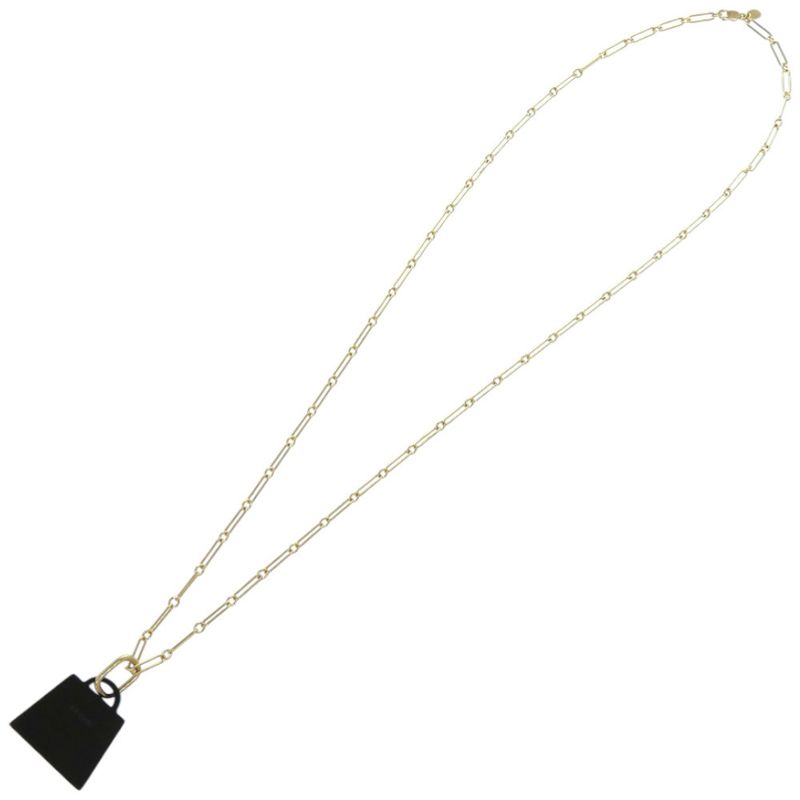 Hermes Kelly Amulet Maroquinier Kelly Buffalo Horn GP Black Necklace 1891 Hermes