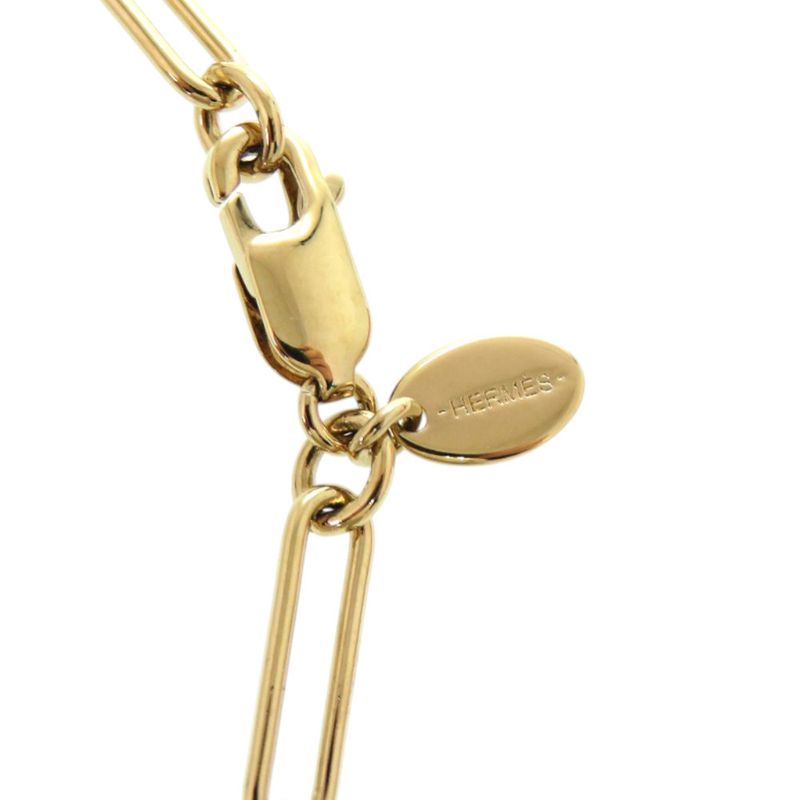 Hermes Kelly Amulet Maroquinier Kelly Buffalo Horn GP Black Necklace 1891 Hermes