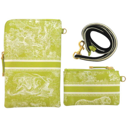 Christian Dior Multifunction Travel Shoulder Bag 47-Ma-0244 Nylon Yellow Green