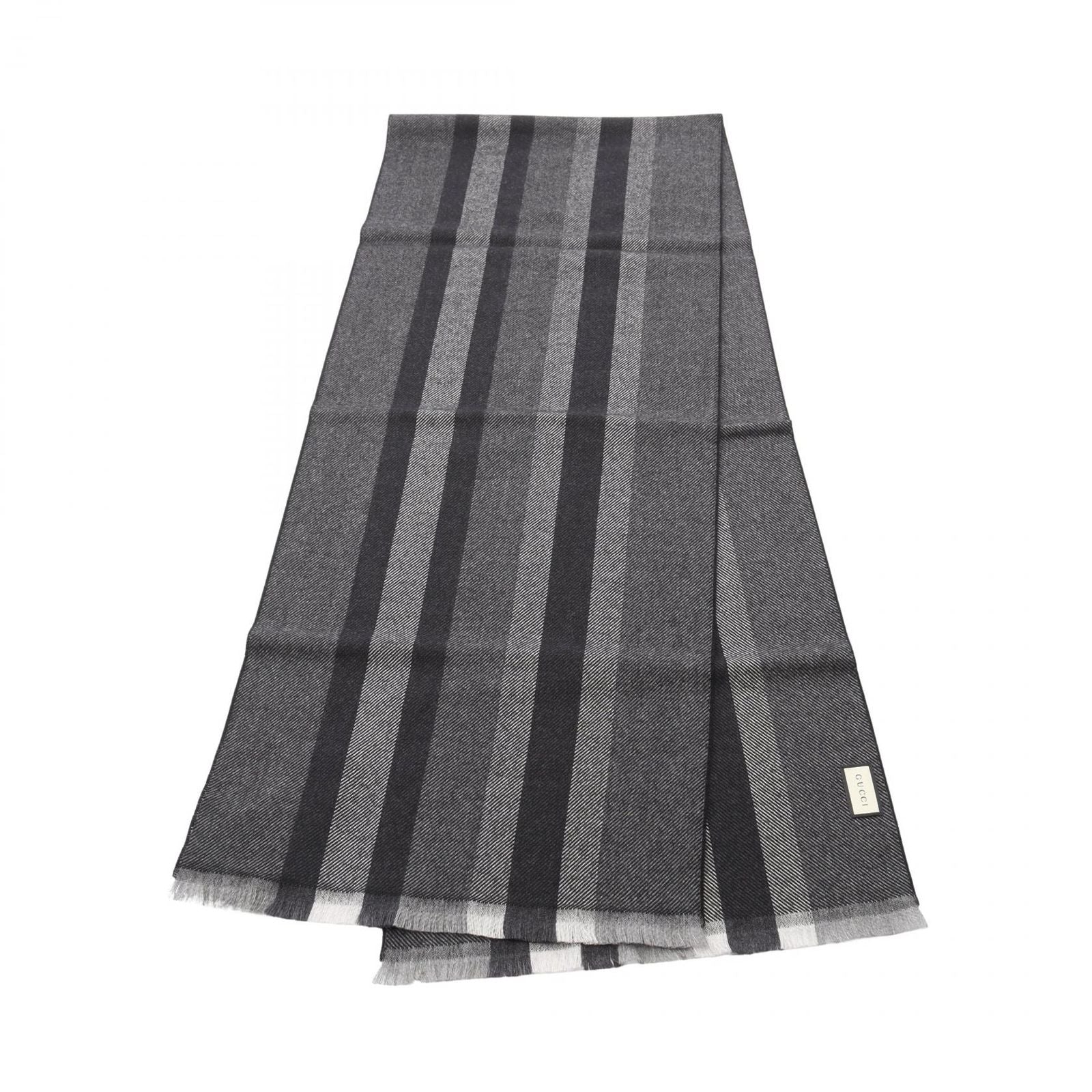 Gucci Muffler 3875744g2001361 Gray Wool Muffler Unisex New