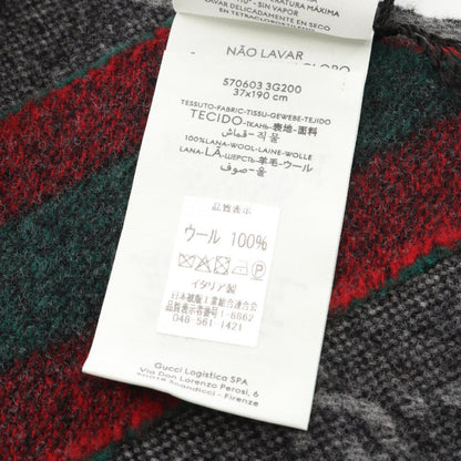 Gucci Muffler Gg Pattern 5706033g2001466 Gray Wool Muffler Unisex New