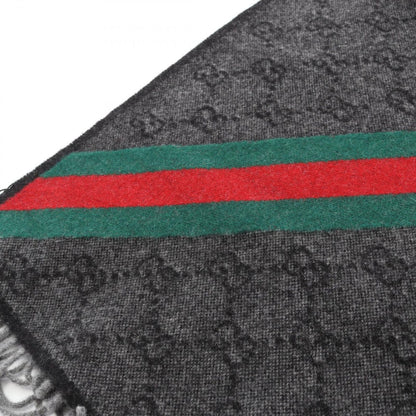 Gucci Muffler Gg Pattern 5706033g2001466 Gray Wool Muffler Unisex New