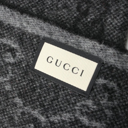 Gucci Muffler Gg Pattern 5706033g2001466 Gray Wool Muffler Unisex New
