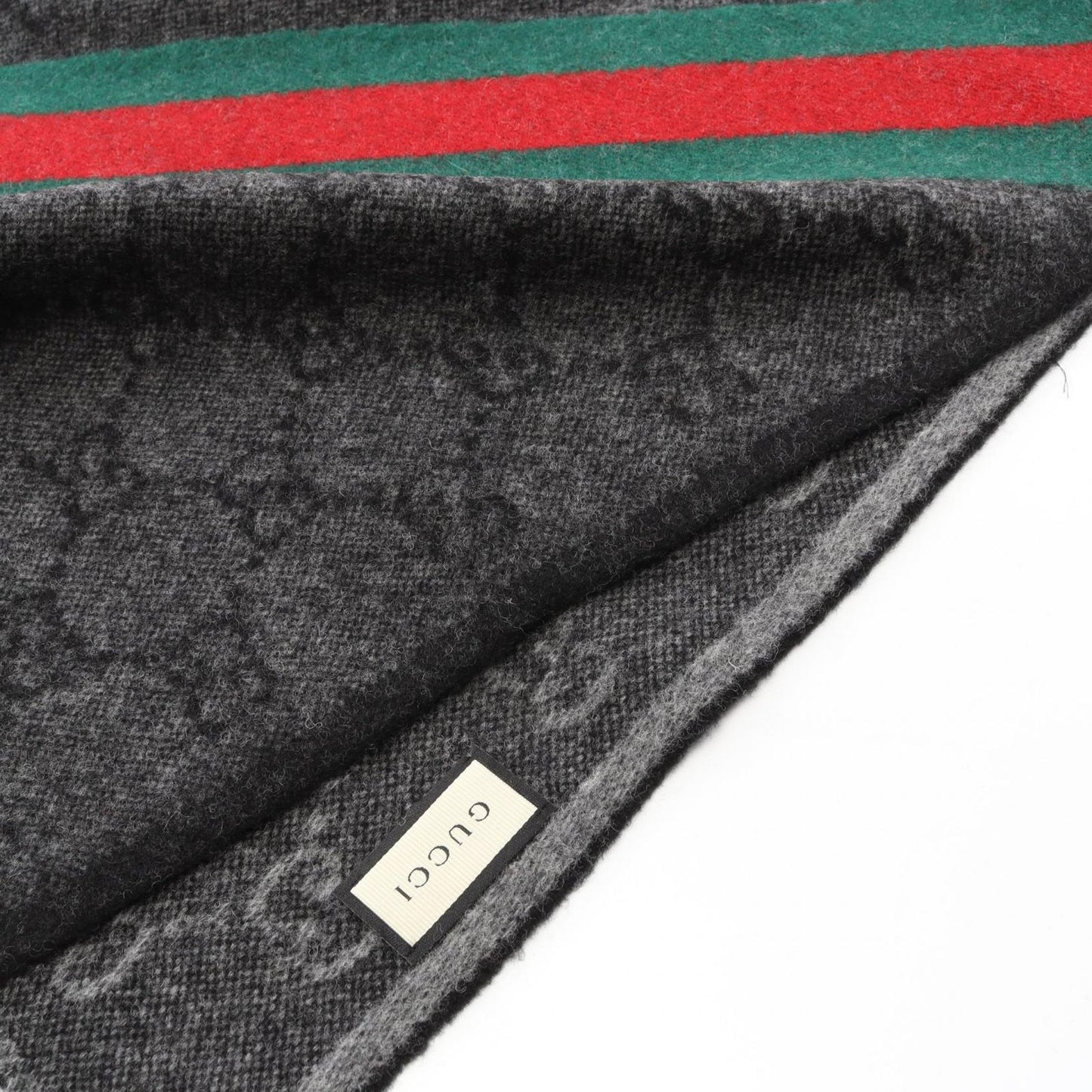 Gucci Muffler Gg Pattern 5706033g2001466 Gray Wool Muffler Unisex New