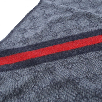 Gucci Muffler Gg Pattern 5706033g2004068 Midnight Blue Wool Muffler Unisex New