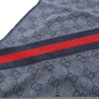 Gucci Muffler Gg Pattern 5706033g2004068 Midnight Blue Wool Muffler Unisex New