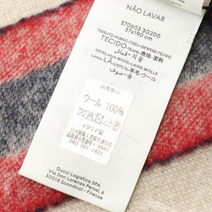Gucci Muffler Gg Pattern 5706033g2009568 White Wool Muffler Unisex New