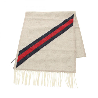 Gucci Muffler Gg Pattern 5706033g2009568 White Wool Muffler Unisex New